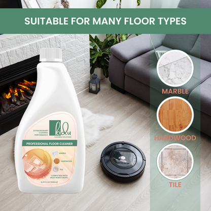 KIDU Multi-Surface Floor Cleaning Solution, 1:300 Dilution Ratio, Compatible with Most Robot Mops Including Roborock, iFLOOR, and DEEBOT Models, Ideal for Marble, Hardwood, Tile - 500ml Concentrate