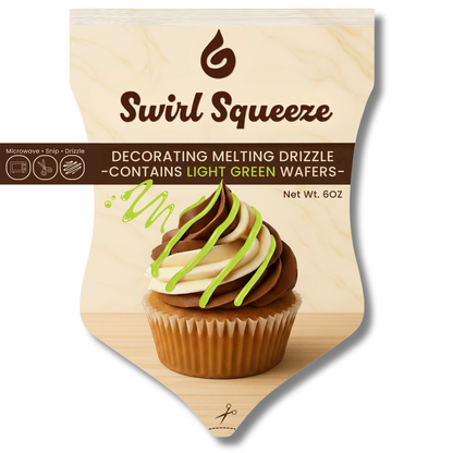 SwirlSqueeze™ Microwavable Chocolate Drizzle Pouch – 6 oz (Heat • Snip • Drizzle)