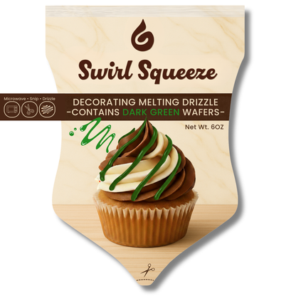 SwirlSqueeze™ Microwavable Chocolate Drizzle Pouch – 6 oz (Heat • Snip • Drizzle)