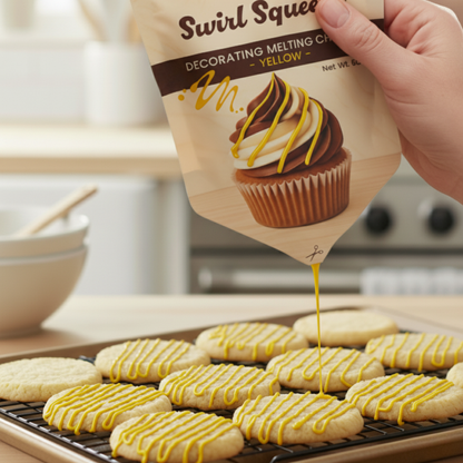 SwirlSqueeze™ Microwavable Chocolate Drizzle Pouch – 6 oz (Heat • Snip • Drizzle)