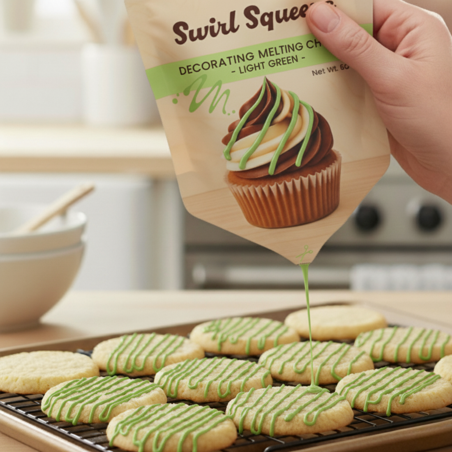 SwirlSqueeze™ Microwavable Chocolate Drizzle Pouch – 6 oz (Heat • Snip • Drizzle)