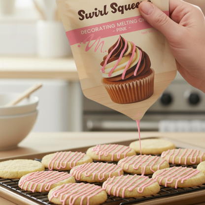 SwirlSqueeze™ Microwavable Chocolate Drizzle Pouch – 6 oz (Heat • Snip • Drizzle)